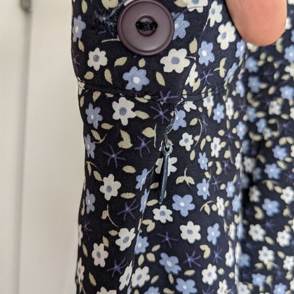 VINTAGE CALICO flowers maxi cut out skirt size S @K - Picture 4 of 9